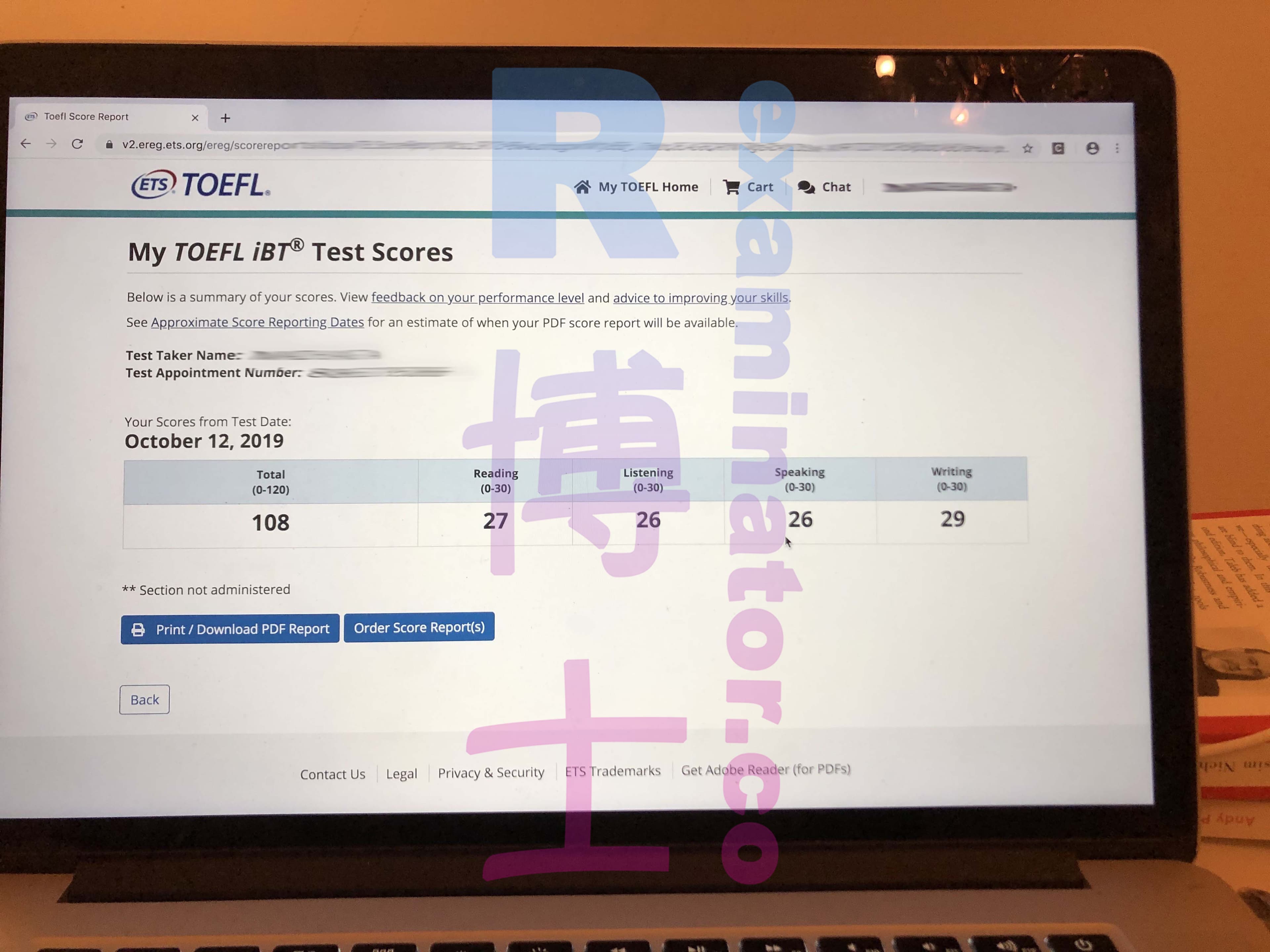 score image for TOEFLでの不正行為 success story #56