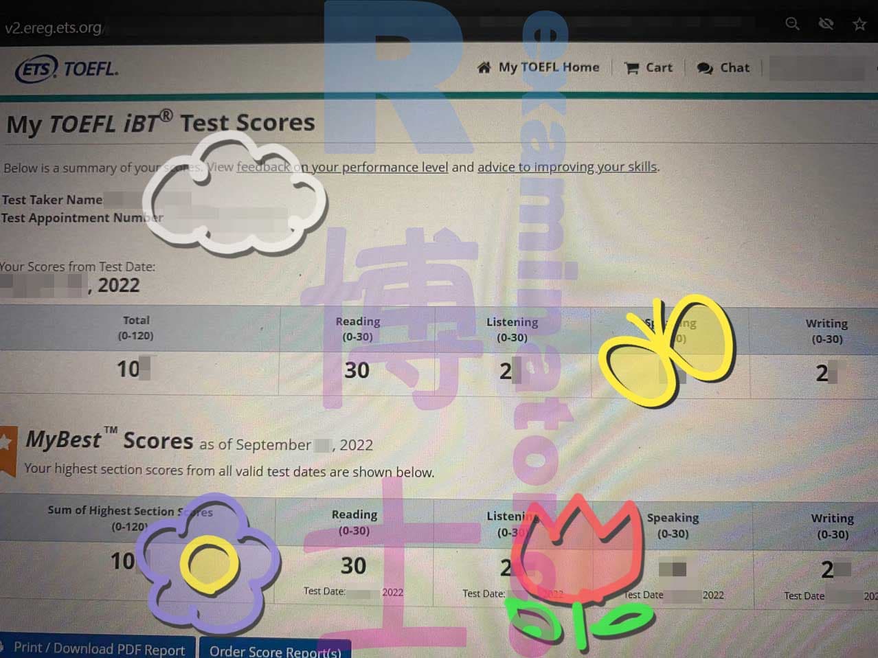 score image for TOEFLでの不正行為 success story #387