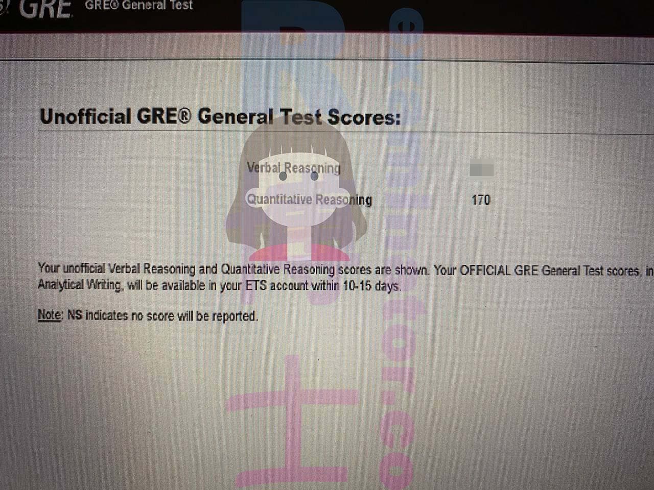 score image for GREでの不正行為 success story #479